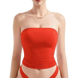 Suuksess Red Strapless Bandeau Top